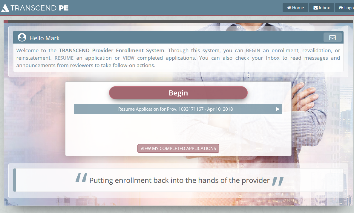On-screen Text --- Dashboard With Welcome And Instructions